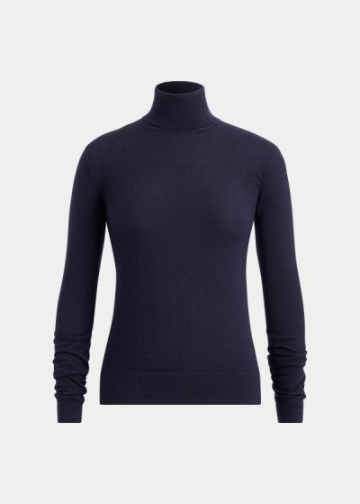 Ralph Lauren Cashmere Turtleneck Striktrøje Dame Danmark (KXNAB7485)